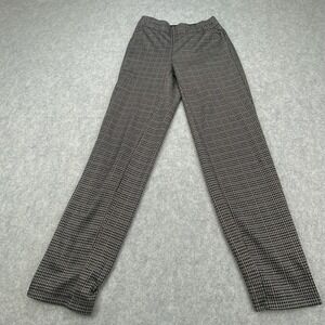 Max Studio Dress Pants Womens (23x27) Brown Check Tweed Straight Work